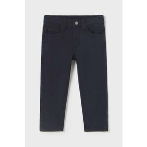 Mayoral pantaloni de bumbac pentru copii slim fit basic culoarea albastru marin, neted, 563 imagine