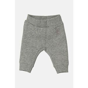 United Colors of Benetton pantaloni de trening din bumbac pentru bebeluși culoarea gri, neted, 3J70AF01R imagine