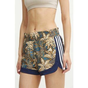 adidas Performance pantaloni scurti x FARM Rio femei, culoarea bej, modelator, high waist, IV9752 imagine