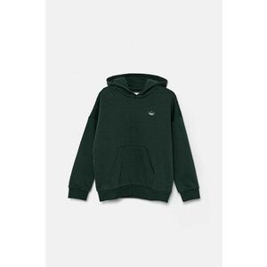 adidas Originals bluza copii HOODIE culoarea verde, cu glugă, cu imprimeu, IY9555 imagine