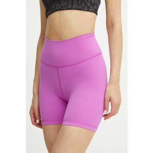 adidas Performance pantaloni scurți de yoga All Me culoarea roz, neted, high waist, IX0186 imagine