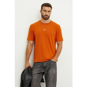 BOSS tricou BOSS ORANGE barbati, culoarea portocaliu, cu imprimeu, 50473278 imagine