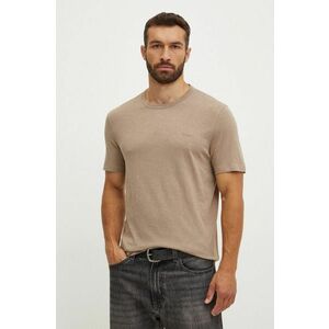 BOSS Orange tricou din bumbac barbati, culoarea bej, neted, 50508243 imagine