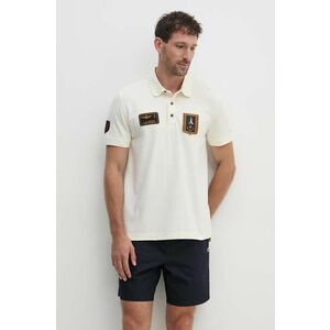 Aeronautica Militare tricou polo barbati, culoarea bej, cu imprimeu imagine