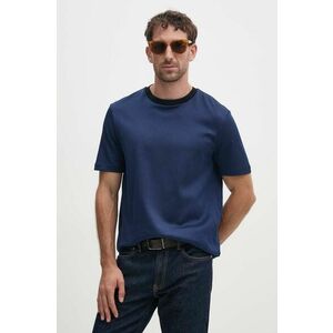 BOSS tricou din bumbac barbati, culoarea albastru marin, melanj, 50518539 imagine