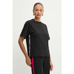 Karl Lagerfeld tricou din bumbac femei, culoarea negru, 245W1703 imagine