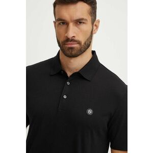 BOSS polo de bumbac culoarea negru, neted, 50520297 imagine