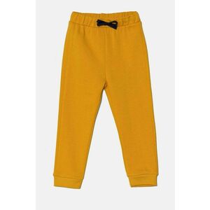 United Colors of Benetton pantaloni de trening din bumbac pentru copii culoarea galben, neted, 3J70GF010 imagine