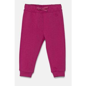 United Colors of Benetton pantaloni de trening din bumbac pentru copii culoarea roz, neted imagine