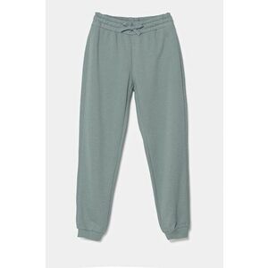 United Colors of Benetton pantaloni de trening din bumbac pentru copii culoarea verde, neted imagine