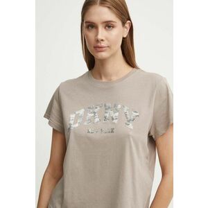 Dkny tricou din bumbac femei, culoarea maro, DP4T9991 imagine