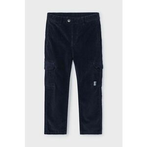 Mayoral pantaloni copii cargo sztruks culoarea albastru marin, neted, 4535 imagine