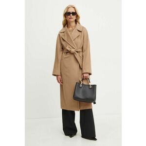 Weekend Max Mara palton de lana culoarea maro, de tranzitie, oversize, 2425016092600 imagine