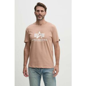 Alpha Industries tricou din bumbac barbati, culoarea portocaliu, cu imprimeu imagine