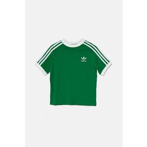 adidas Originals tricou de bumbac pentru copii 3STRIPES TEE culoarea verde, IY7431 imagine