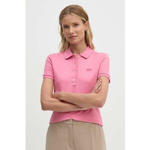 Lacoste tricou polo femei, culoarea roz imagine