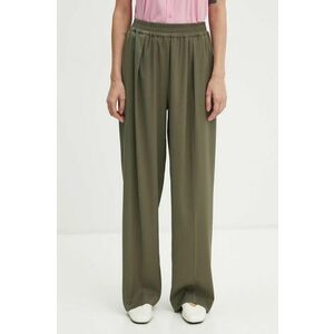 Samsoe Samsoe pantaloni JULIA femei, culoarea verde, lat, high waist, F23100048 imagine