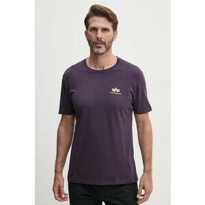 Alpha Industries tricou din bumbac barbati, culoarea violet, cu imprimeu imagine