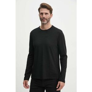 United Colors of Benetton longsleeve din bumbac culoarea negru, neted imagine