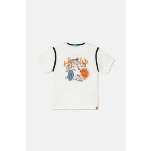 United Colors of Benetton tricou de bumbac pentru copii culoarea alb, cu imprimeu, 3I1XG10FC imagine