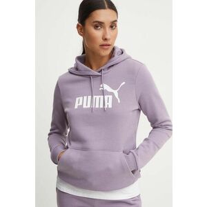 Puma bluza femei, culoarea violet, cu glugă, cu imprimeu imagine