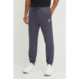 Puma pantaloni de trening barbati, culoarea gri, neted imagine