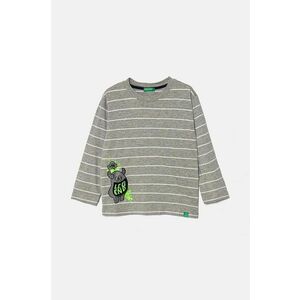 United Colors of Benetton longsleeve din bumbac culoarea gri, modelator, 3KUYG10FD imagine