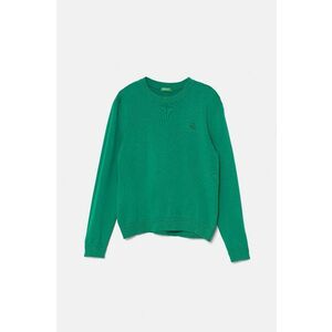 United Colors of Benetton pulover de bumbac pentru copii culoarea verde, light, 1294C106Y imagine