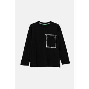 United Colors of Benetton longsleeve din bumbac pentru copii culoarea negru, cu imprimeu, 3I1XC10JU imagine