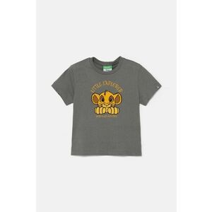 United Colors of Benetton tricou de bumbac pentru copii culoarea gri, cu imprimeu, 3I1XG10GR imagine