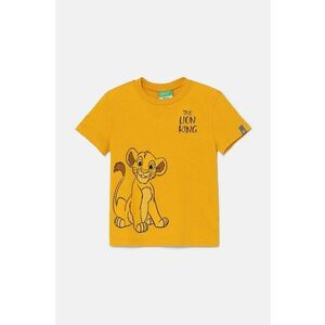 United Colors of Benetton tricou de bumbac pentru copii culoarea galben, cu imprimeu, 3I1XG10GR imagine