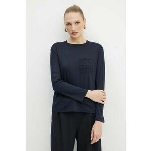 Max Mara Leisure longsleeve femei, culoarea albastru marin, 2426946088600 imagine