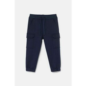 United Colors of Benetton pantaloni de bumbac pentru copii culoarea albastru marin, melanj, 3FWYGF045 imagine