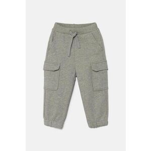 United Colors of Benetton pantaloni de bumbac pentru copii culoarea gri, melanj, 3FWYGF045 imagine