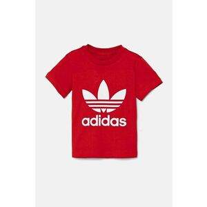 adidas Originals tricou copii TREFOIL TEE culoarea rosu, cu imprimeu, IX5115 imagine