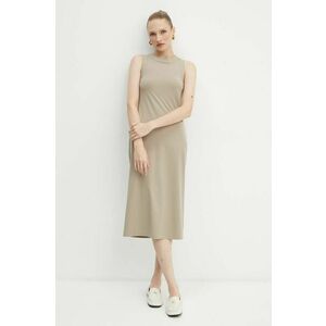 Max Mara Leisure rochie culoarea bej, midi, mulata, 2426626027600 imagine