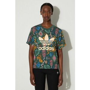 adidas Originals tricou X Farm Rio femei, culoarea verde, IW0795 imagine