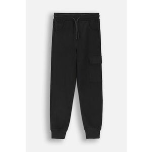 Coccodrillo pantaloni de trening din bumbac pentru copii culoarea negru, neted, EVERYDAY BOY imagine