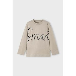 Mayoral longsleeve din bumbac pentru copii culoarea bej, cu imprimeu, 4039 imagine