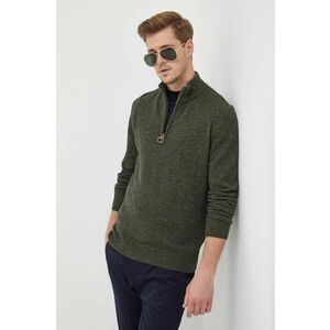 Barbour pulover de lana barbati, culoarea verde, cu turtleneck imagine