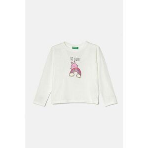 United Colors of Benetton longsleeve din bumbac pentru copii culoarea alb, 3I1XG10FI imagine