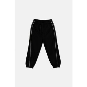 United Colors of Benetton pantaloni de trening pentru copii culoarea negru, cu imprimeu, 330SCF059 imagine