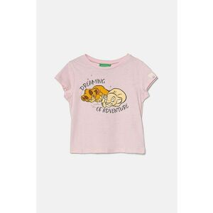 United Colors of Benetton tricou de bumbac pentru copii culoarea roz, 3I1XG10GS imagine