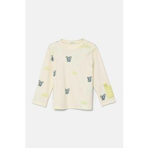 United Colors of Benetton longsleeve din bumbac pentru bebeluși culoarea bej, modelator, 3M28A1053 imagine