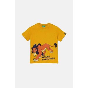 United Colors of Benetton tricou de bumbac pentru copii x Disney culoarea galben, cu imprimeu, 3I1XC10LJ imagine