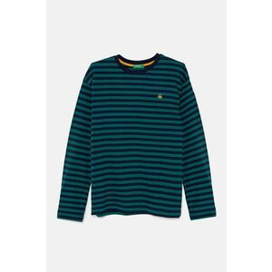 United Colors of Benetton longsleeve din bumbac pentru copii culoarea verde, modelator, 3GZ3C10JW imagine