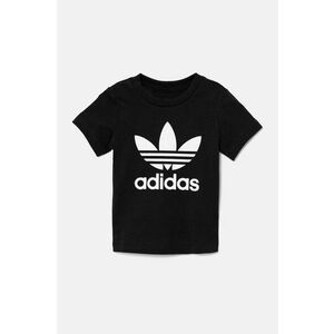 adidas Originals tricou de bumbac pentru copii TREFOIL TEE culoarea negru, cu imprimeu, IX5113 imagine