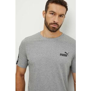 Puma tricou barbati, culoarea gri, cu imprimeu imagine