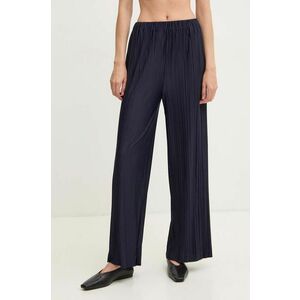 Samsoe Samsoe pantaloni femei, culoarea albastru marin, lat, high waist imagine