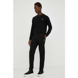 PS Paul Smith pantaloni de trening din bumbac culoarea negru, neted imagine